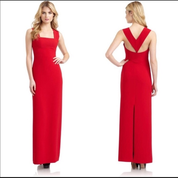 BCBGMAXAZRIA Agata Red Gown Dress formal prom homecoming wedding gala black tie - Picture 1 of 10
